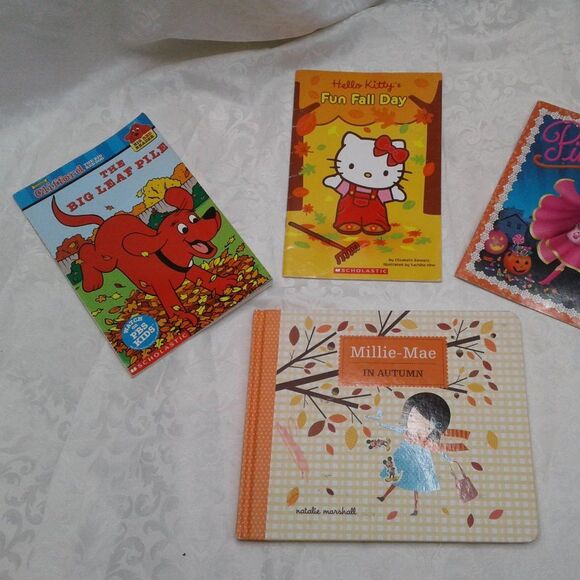 Fall Themed Young Child 4-Book Bundle: Hello Kitty, Clifford, Pinkalicious, More - Picture 2 of 12